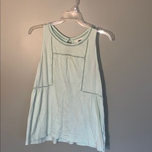 Mint green sleeveless blouse